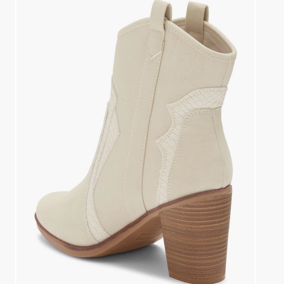 MIA Cowboy Bootie Heel Boots Off White Cream 7 NWT - Picture 8 of 11